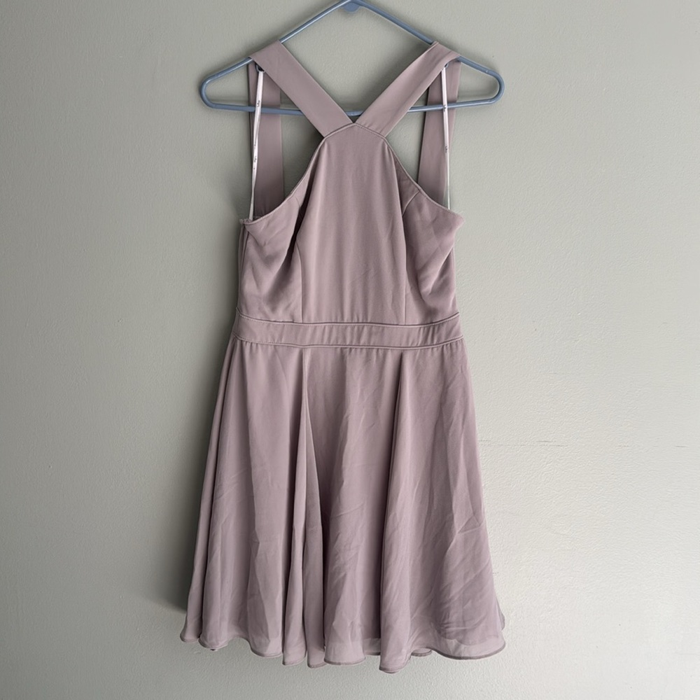 Lulus Forevermore Skater Dress in Taupe Size Small